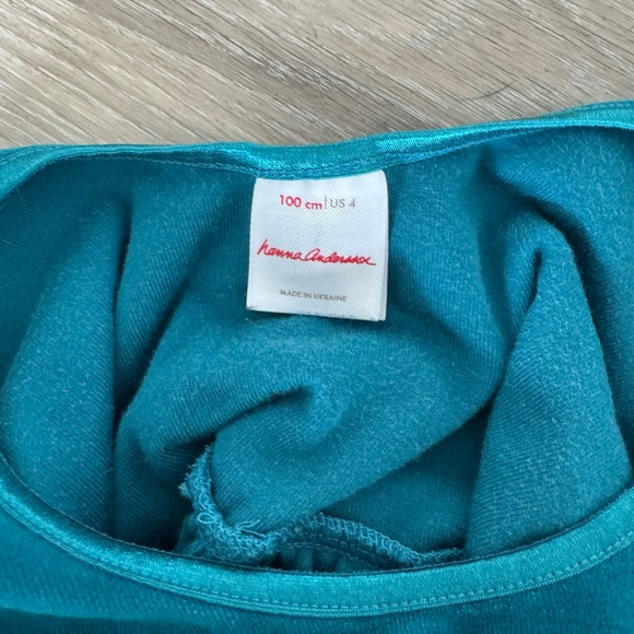 Hanna Andersson Teal Long Sleeve Velvet Dress - Picture 3 of 3